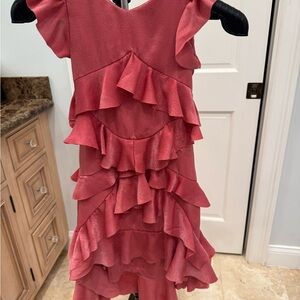 Charming Ruffled Kids Dress in Pink